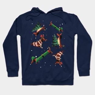 Sausage Dog Christmas Party Hoodie